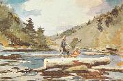 Winslow Homer Hudson River, Logging oil on canvas